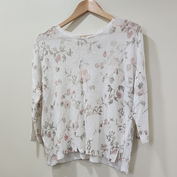 J. Jill Cream Floral Blouse - Picture 2 of 11